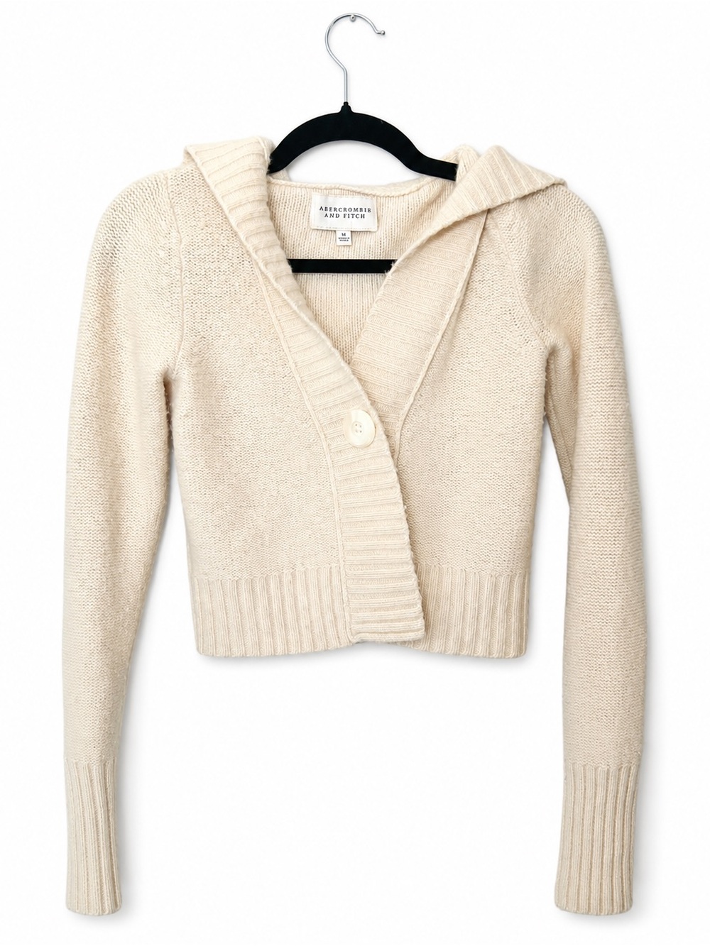 Vintage Abercrombie & Fitch Cropped Hooded Cardigan | Medium